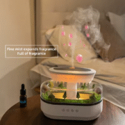 Raindrop Aroma Humidifier with White Noise, LED Flame Light & Essential Oil Diffuser - Image 4