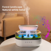 Raindrop Aroma Humidifier with White Noise, LED Flame Light & Essential Oil Diffuser - Image 3