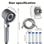 2025 new ion drop shower head with handheld filter shower, turbocharger with multiple spray modes, built-in filter on/off switch - Image 3