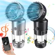 Solar Camping Lantern with Fan USB Rechargeable Emergency Hanging Light for Tents Power Outage Hurricanes Camping - Image 2