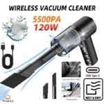 1pc Wireless Vacuum Cleaner Dual Use for Home and Car 120W High Power Powerful Vacuum Cleaner Black