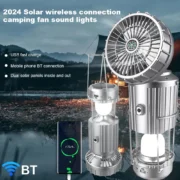 Solar Camping Lantern with Fan USB Rechargeable Emergency Hanging Light for Tents Power Outage Hurricanes Camping - Image 4