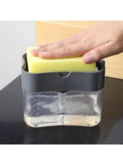 Sink Side Liquid Soap Pump Dispenser Countertop Detergent Storage Box With Sponge Holder Household Kitchen Washing Gadget Multif