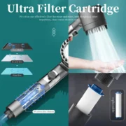 2025 new ion drop shower head with handheld filter shower, turbocharger with multiple spray modes, built-in filter on/off switch - Image 4