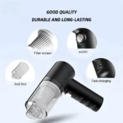 1pc Wireless Vacuum Cleaner Dual Use for Home and Car 120W High Power Powerful Vacuum Cleaner Black - Image 2