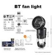 Solar Camping Lantern with Fan USB Rechargeable Emergency Hanging Light for Tents Power Outage Hurricanes Camping - Image 6