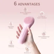 Sonic Waterproof Facial Cleansing Brush Rechargeable Scrubber Exfoliating Vibrating Deep Clean Face Cleaner  Skin Care Tool - Image 2