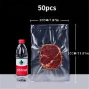 50pcs Vacuum Sealer Bags, Disposable Airtight Compression Bag, Transparent Food Packaging Bag, For Meat,Fruit And Vegetable - Image 7
