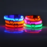 Nylon LED Night Safety Flashing Glow In The Dark Dog Leash Dogs Luminous Fluorescent Pet Dog Collar - Image 3