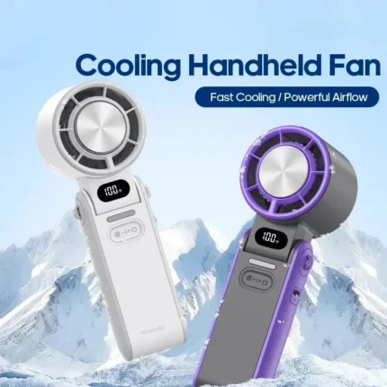 Portable High Speed Cooling Handheld Fan 3600mAh Rechargeable 100 Wind Speeds Adjustable Mini Foldable Air Cooling Turbo Fan
